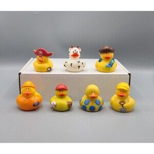 Rubber Ducks Dashboard Duckies Lot of 7 Baseball Cow Flowers